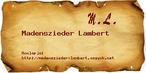 Madenszieder Lambert névjegykártya